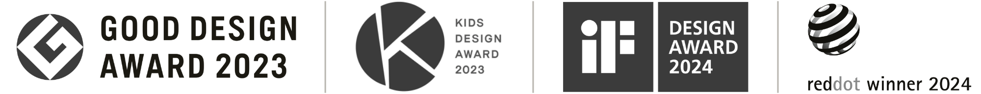 Good Design Award 2023, Kids Design Award 2023, iF Design Award 2024, Red Dot Award 2024